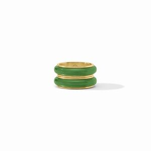 Julie Vos Carnaby Duet Rings Size 7 Palmetto Green